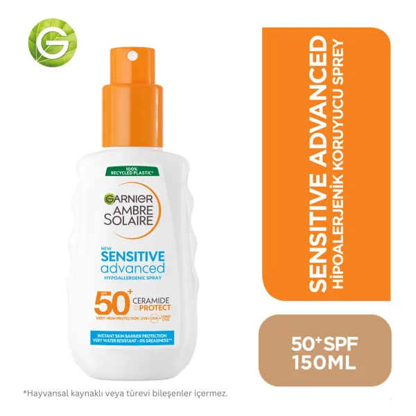 Garnier Ambre Solaire Sensitive Advanced 150 Ml 50 Faktör Güneş Spreyi - Görsel 6