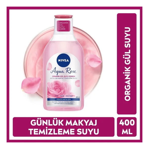 Nivea Micellar Aqua Rose Gül Suyu Çift Fazlı 400 Ml Makyaj Temizleme Suyu - Görsel 2