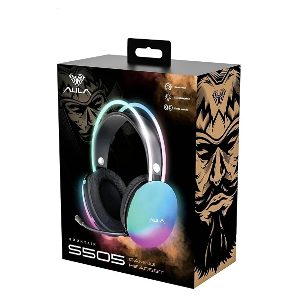 Aula S505 Siyah RGB USB Kablolu Kulak Üstü Oyuncu Kulaklığı - Görsel 5
