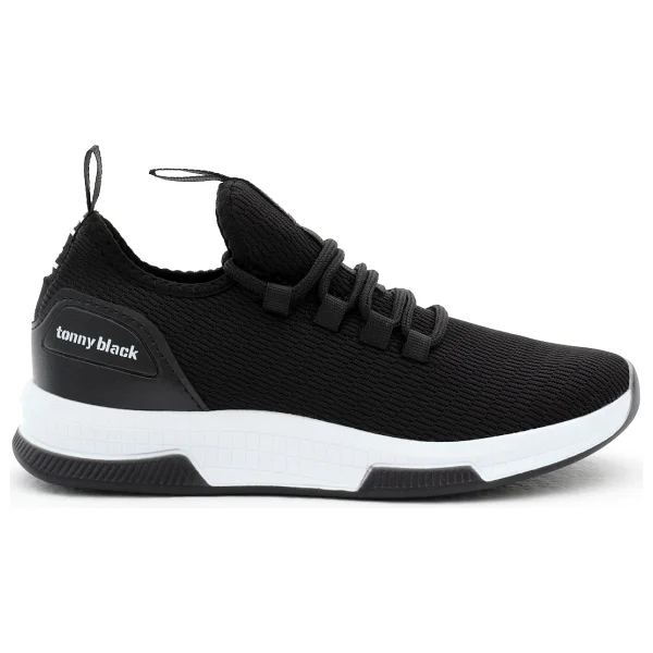 Tonny Black Unisex Siyah Beyaz Nefes Alabilen Kumaş Poli Taban Bağcıklı Spor Ayakkabı Düz Taban - 41 - Görsel 4