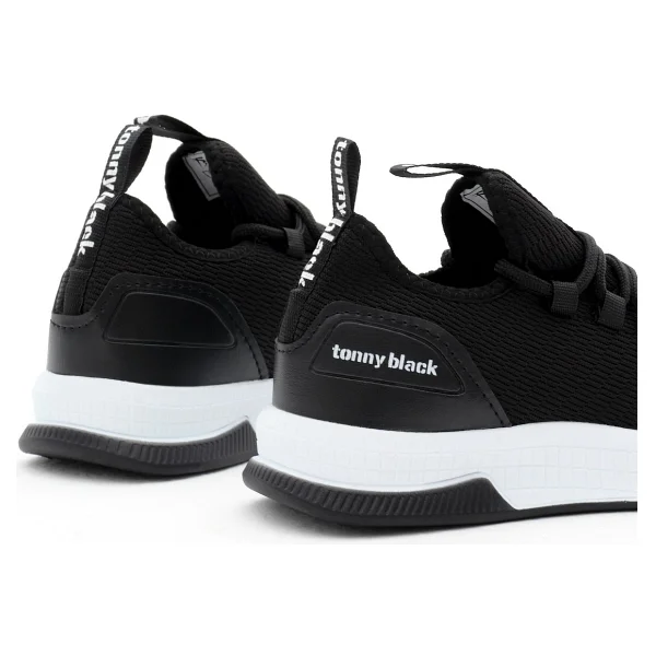 Tonny Black Unisex Siyah Beyaz Nefes Alabilen Kumaş Poli Taban Bağcıklı Spor Ayakkabı Düz Taban - 41 - Görsel 7