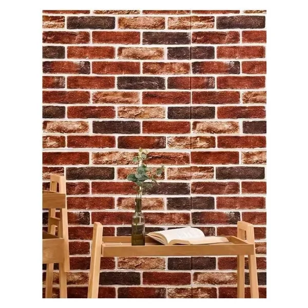 Renkli Duvarlar 70x70cm 1 Adet Silinebilir Yapışkanlı Çok Renkli Tuğla Desen Salon Şömine Duvar Kağıdı Paneli Nw149 - Görsel 5