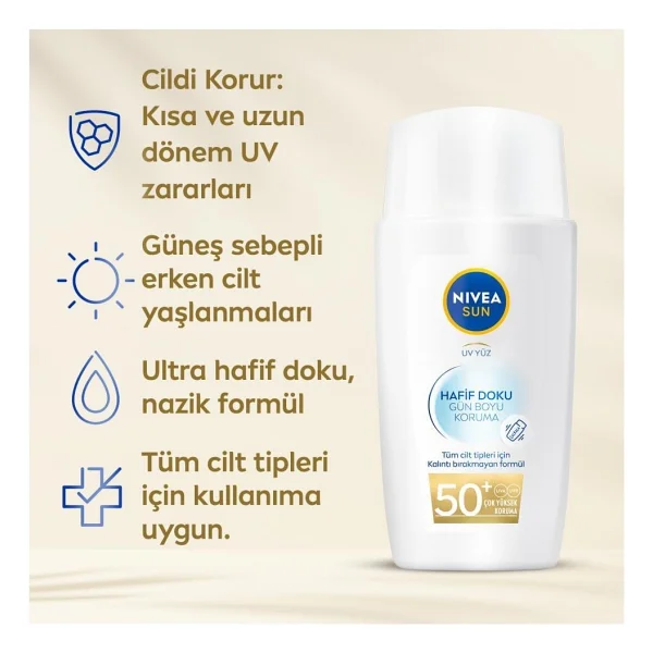 Nivea Sun Hafif Dokulu 40 Ml 50 Faktör Güneş Kremi - Görsel 5