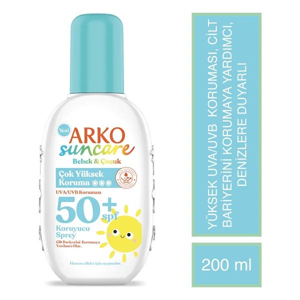 Arko Suncare Bebek & Çocuk Güneş Kremi 50+ Spf Tüm Cilt Tipleri İçin 200 Ml Suya Dayanıklı - Görsel 6
