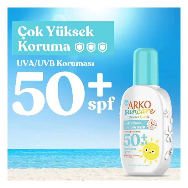 Arko Suncare Bebek & Çocuk Güneş Kremi 50+ Spf Tüm Cilt Tipleri İçin 200 Ml Suya Dayanıklı - Görsel 4