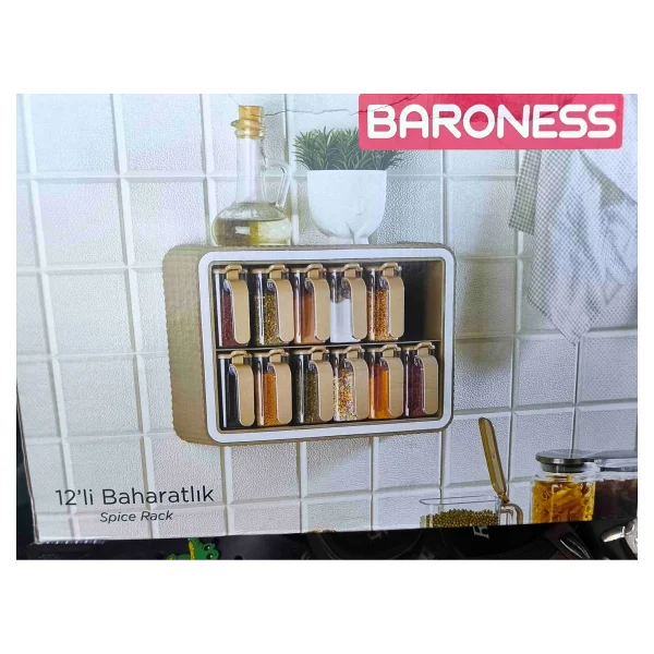 Baroness Brns.11553 12'li Standlı Baharat Takımı - Görsel 3