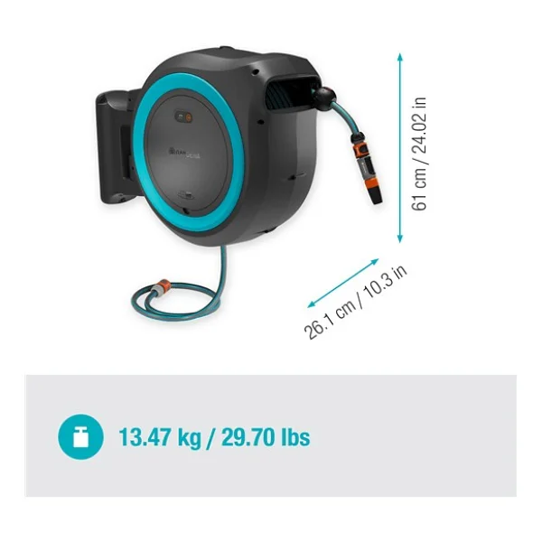 Gardena 18645 Powerroll XXL Akülü Duvara Monte 40 M Bahçe Hortumu - Görsel 4
