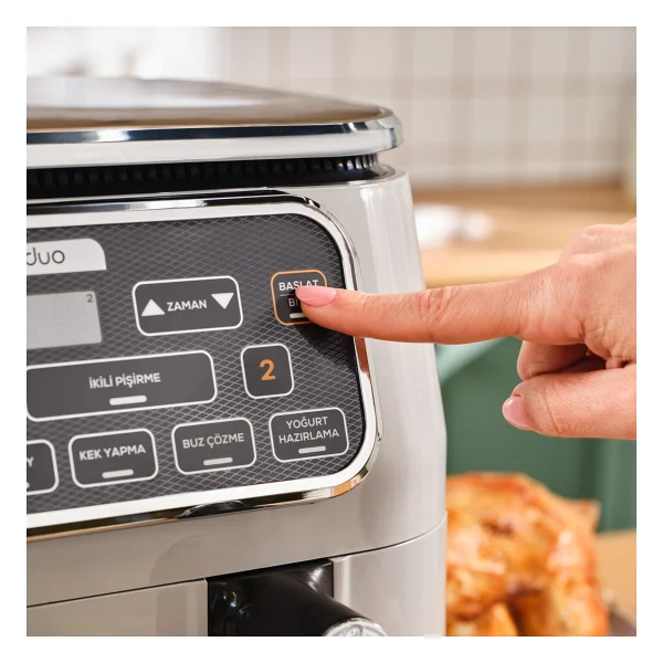 Karaca Air Pro Cook Duo Ev Yemeği Xxxl 8 Lt Cool Gray Yağsız Fritöz - Görsel 6