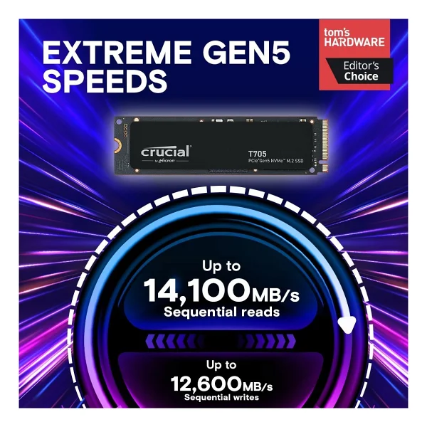 Crucial T705 Ct4000t705ssd3 Pcı-Express 5.0 4 TB M.2 SSD - Görsel 3