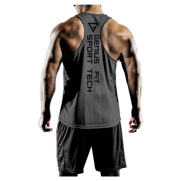 Genius Store Erkek Dry Fit Y-Back Gym Fitness Sporcu Atleti Genıus-Fıt - Turuncu - Görsel 4