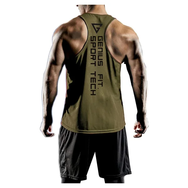 Genius Store Erkek Dry Fit Y-Back Gym Fitness Sporcu Atleti Genıus-Fıt - Turuncu - Görsel 8
