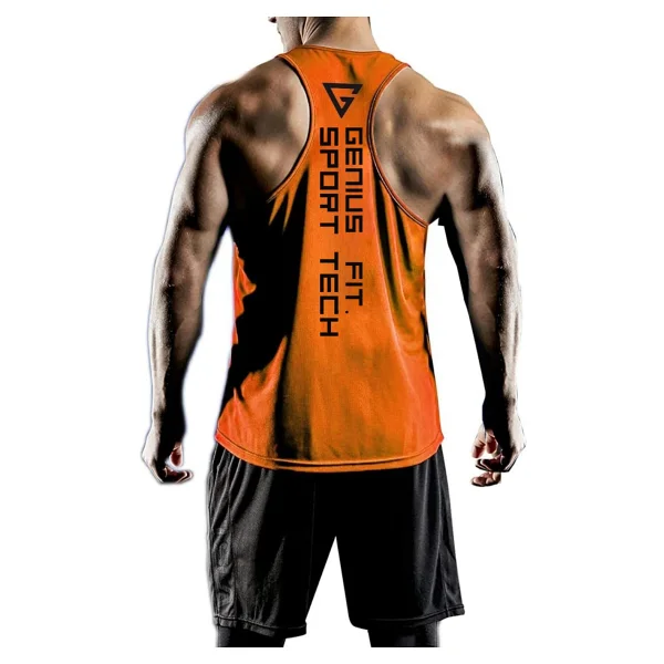 Genius Store Erkek Dry Fit Y-Back Gym Fitness Sporcu Atleti Genıus-Fıt - Turuncu - Görsel 10