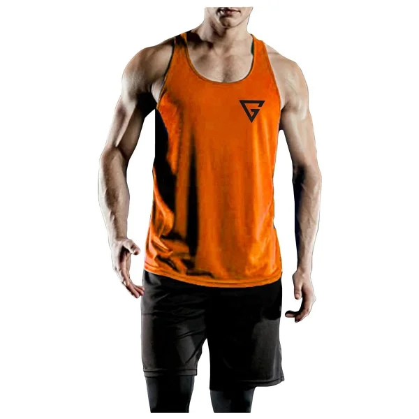 Genius Store Erkek Dry Fit Y-Back Gym Fitness Sporcu Atleti Genıus-Fıt - Turuncu - Görsel 2