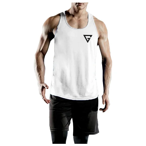 Genius Store Erkek Dry Fit Y-Back Gym Fitness Sporcu Atleti Genıus-Fıt - Beyaz - Görsel 2