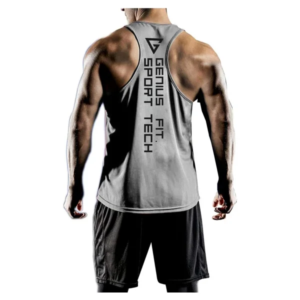 Genius Store Erkek Dry Fit Y-Back Gym Fitness Sporcu Atleti Genıus-Fıt - Turuncu - Görsel 3