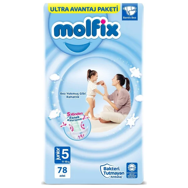 Molfix 5 Numara Junior 78'li Bebek Bezi - Görsel 3