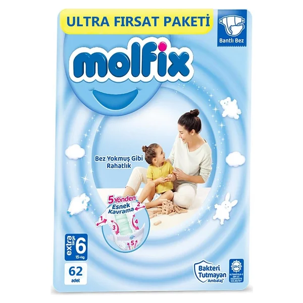 Molfix 5 Numara Junior 78'li Bebek Bezi - Görsel 6