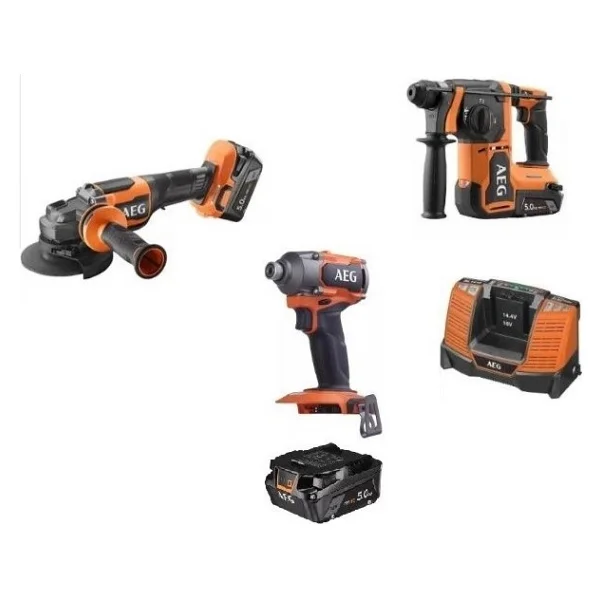Aeg Üçlü Akülü Matkap Montaj Seti (Bbh 18bl2 - Bews18 125blpx2 - Bss 18c3b3 - L1850shd X 3 ) - Görsel 5