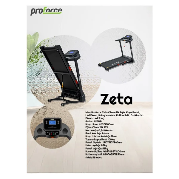 Proforce Zeta Katlanabilir Koşu Bandı - Görsel 9