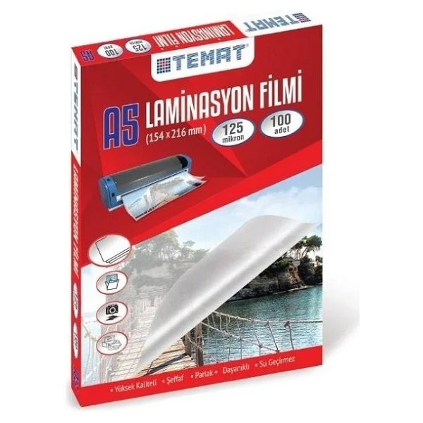 Temat Laminasyon Film A5 100lü 125 Mikron - Görsel 2