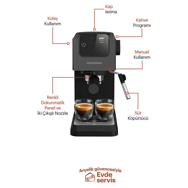 Grundig Delisia Coffee Ksm 4330 Manuel Espresso Makinesi - Görsel 2