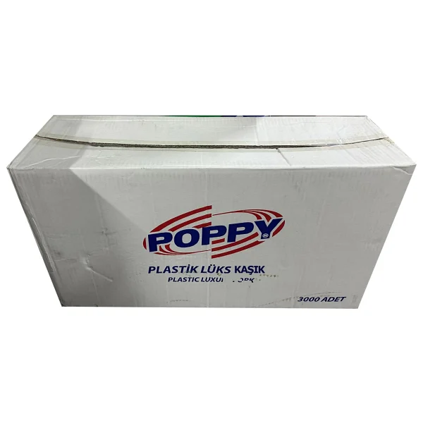 Poppy Plastik Lux Seffaf Kasik - 18 Cm. - 3.2 Gr. - 50 Adetlik 60 Paket - Koli - Görsel 8