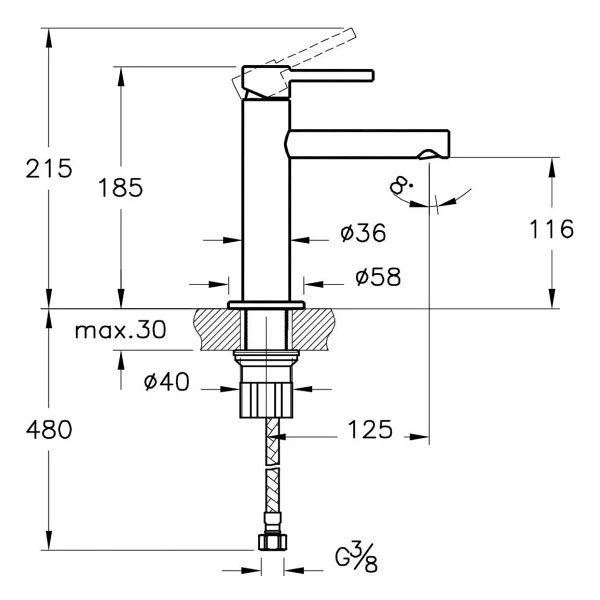 Vitra Origin A4255626 Bakır Lavabo Bataryası - Görsel 4