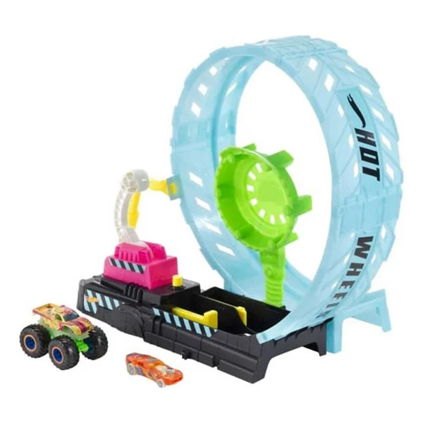 Hot Wheels Monster Trucks Karanlıkta Parlayan Çemberde Yarış Seti Hbn02 - Görsel 2