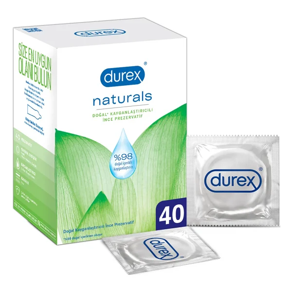 Durex Naturals Doğal Kayganlaştırıcılı 40'lı İnce Prezervatif - Görsel 2