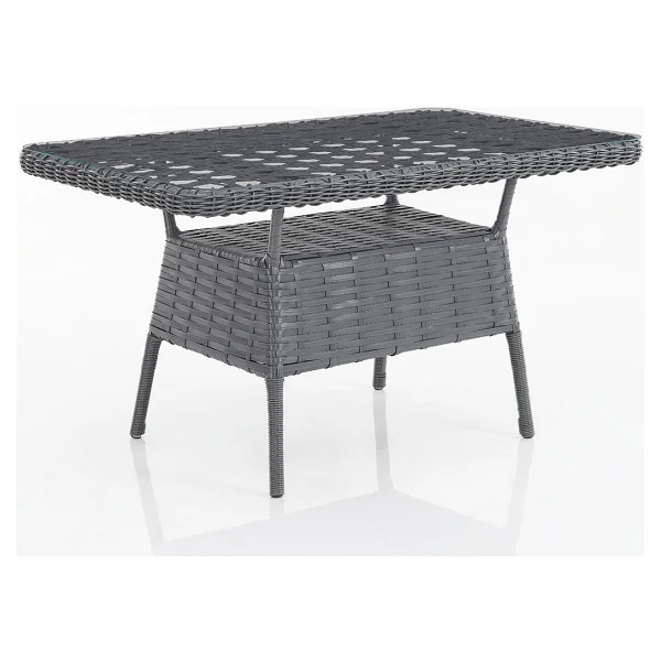 Evdemo Eren Rattan 2+1+1+Camlı Masa Antrasit Bahçe Balkon Takımı - Görsel 4