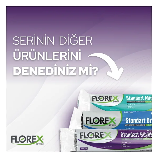 Florex Standart Büyük Boy Mavi Çöp Poşeti 10'lu 5 Adet - Görsel 4