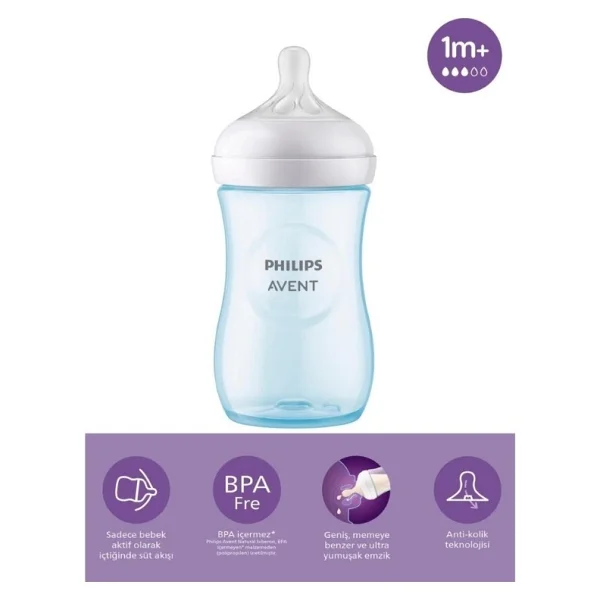 Philips Avent Scy903/21 Natural Response Pp 260 Ml Mavi Biberon - Görsel 10