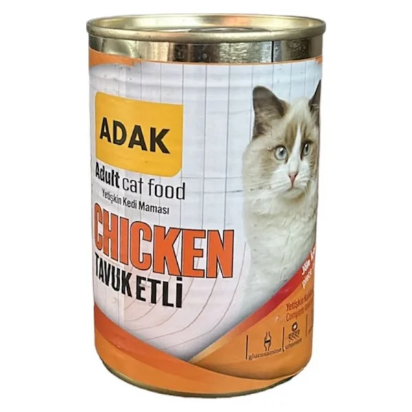 Adak Tavuk Etli Yetişkin Kedi Maması Konservesi 415gr X 24 Adet - Görsel 2