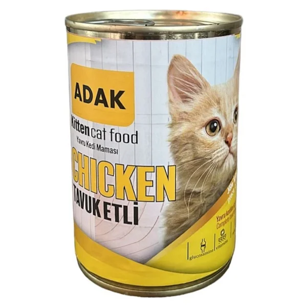 Adak Tavuk Etli Yavru Kedi Maması Konservesi 415gr X 24 Adet - Görsel 2