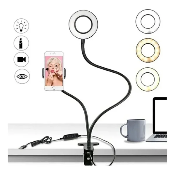 Hubstein LED Ring Light Youtuber Light Stüdyo Işığı Akrobat Selfie LED Masa Lambası - Görsel 5