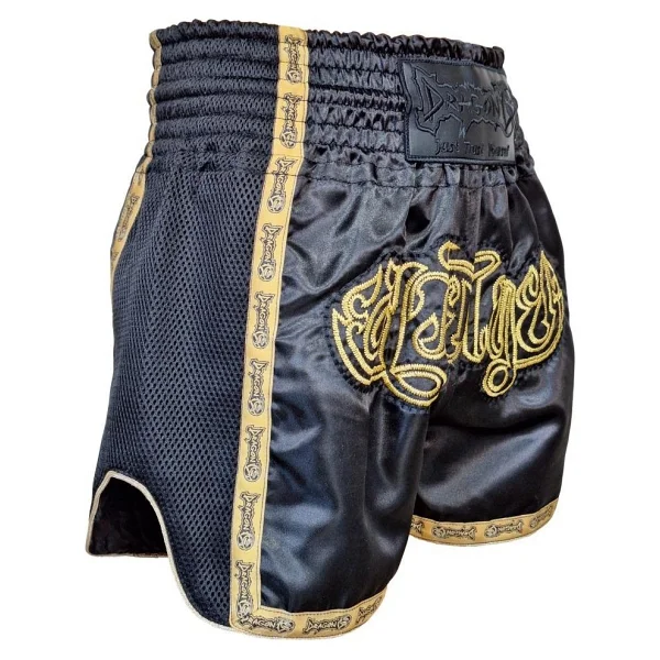 Dragondo Mt3090 Muay Thai Şortu Nakışlı Muay Thai Şort - Siyah - Görsel 2