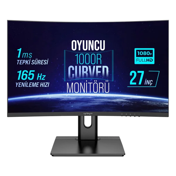 Warp WRP27-165-B 27" 1 ms Full HD Curved Oyuncu Monitörü - Görsel 2