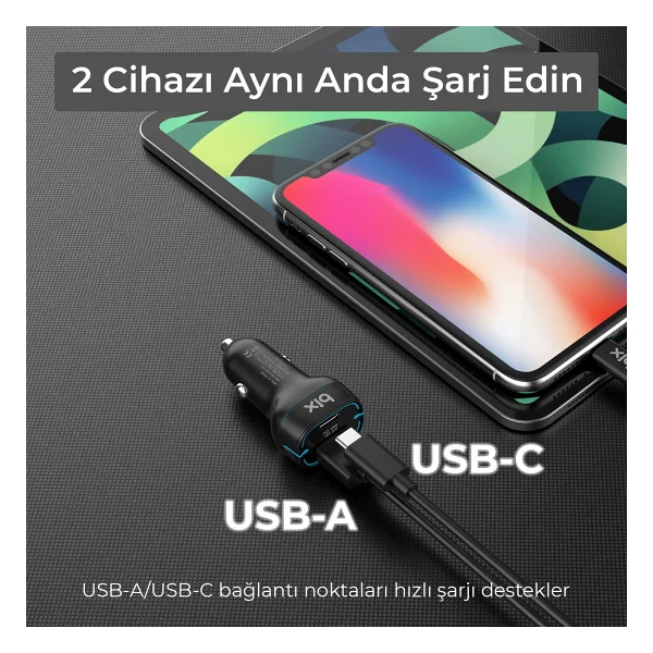 Bix Bx-Ccp36bk Siyah 36 W Hızlı Araç Şarj Aleti - Görsel 5