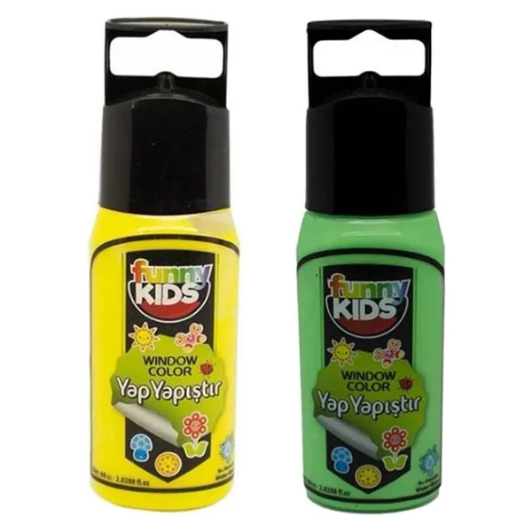 Funny Kids Yap Yapistir Set Neon Sari Neon Yesil - Görsel 3