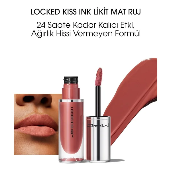 M.A.C Locked Kiss Ink 24hr Mat Likit Ruj - Görsel 9