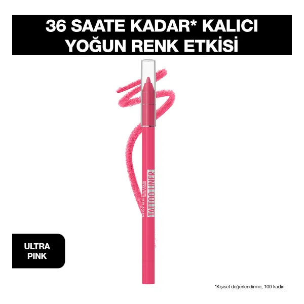 Maybelline New York Tattoo Liner Jel Göz Kalemi Ultra Pembe Yoğun Renk 36 Saat Kalıcı Suya Dayanıklı - Ultra Pink - Görsel 7