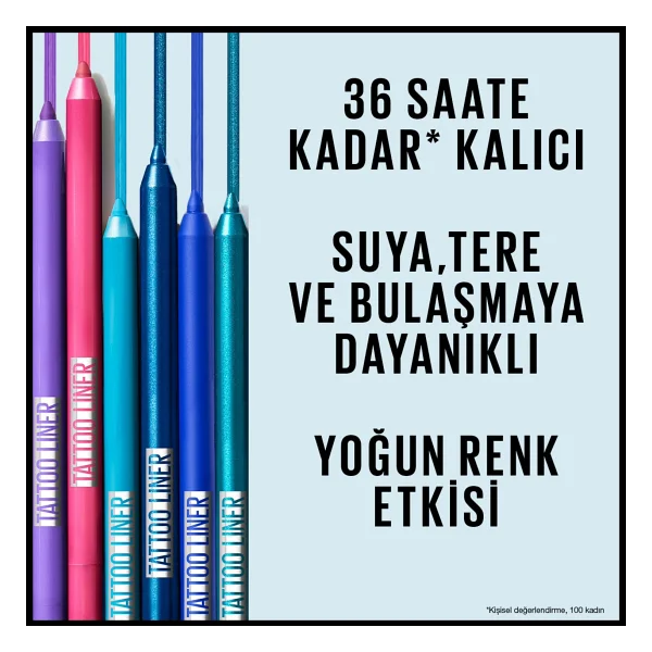 Maybelline New York Tattoo Liner Jel Göz Kalemi Ultra Pembe Yoğun Renk 36 Saat Kalıcı Suya Dayanıklı - Ultra Pink - Görsel 2