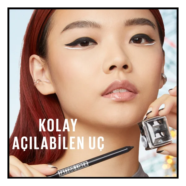 Maybelline New York Tattoo Liner Jel Göz Kalemi Ultra Pembe Yoğun Renk 36 Saat Kalıcı Suya Dayanıklı - Ultra Pink - Görsel 4