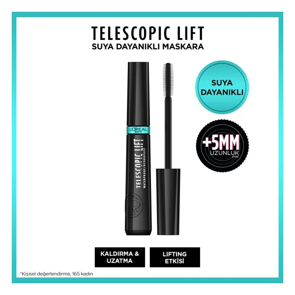 L'oreal Paris Telescopic Lift Waterproof Siyah Maskara - Görsel 10