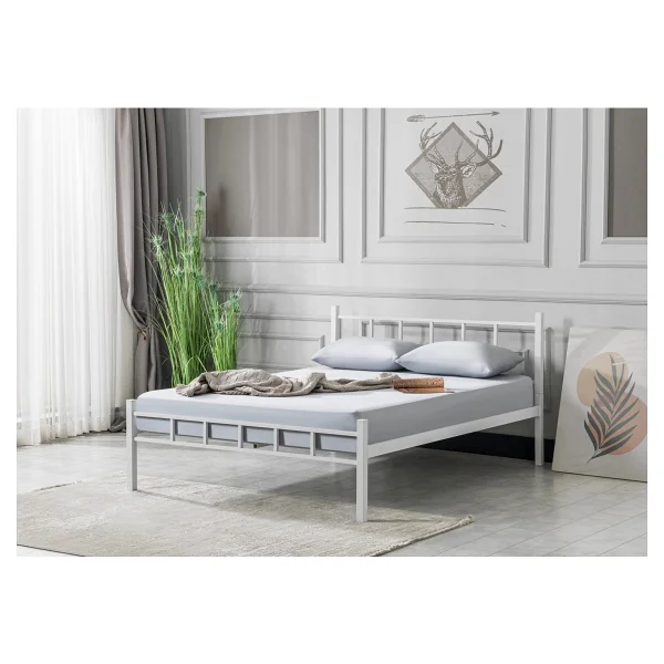 Evger K90 Beyaz Metal Karyola Çift Kişilik Yataksız - 160 X 200 Cm - Görsel 6