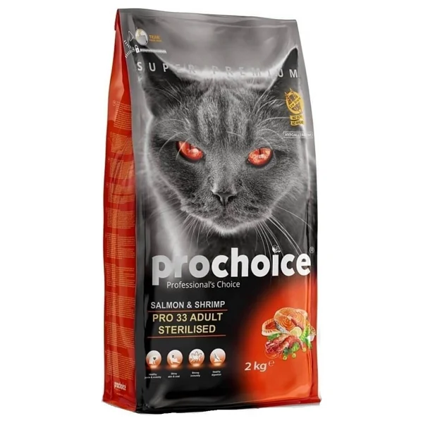 Prochoice Pro 33 Sterilised Somon Ve Karidesli 15 Kg Yetişkin Kedi Maması - Görsel 5