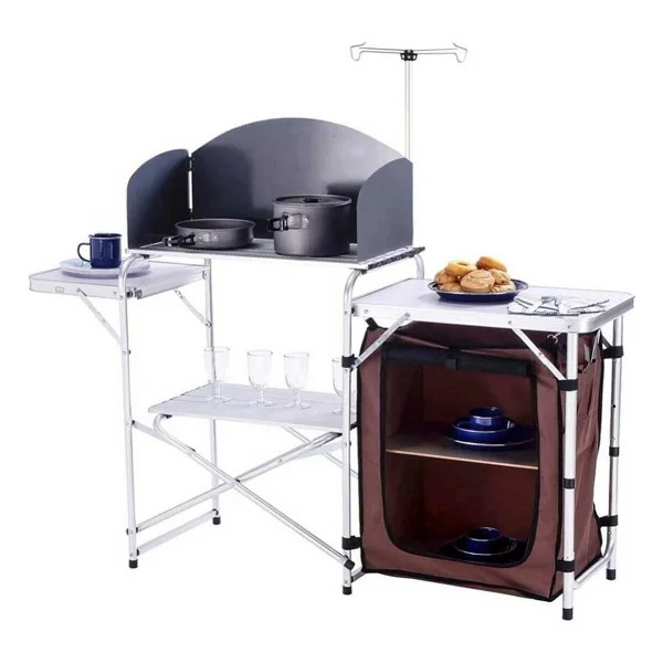 Madfox Luxi 166x33 Cm Alüminyum Saklama Dolaplı Katlanır Kamp Masası - Görsel 6