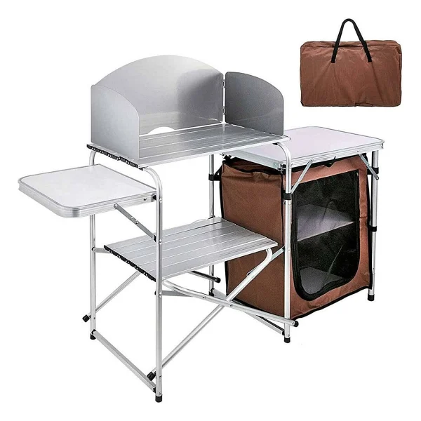 Madfox Luxi 166x33 Cm Alüminyum Saklama Dolaplı Katlanır Kamp Masası - Görsel 4