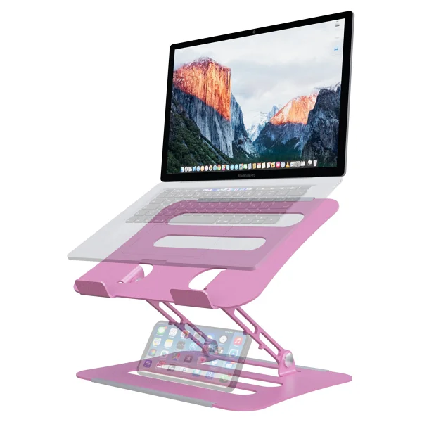 Jön Metal Katlanabilir Telefon Tutuculu Tüm Modellerle Uyumlu Ayarlanabilir Notebook Laptop Standı Yükseltici - Siyah - Görsel 8