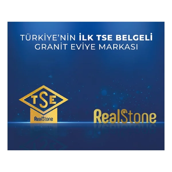 Realstone Troya P005 100 Tezgah Üstü Antrasit Granit Eviye - Görsel 10